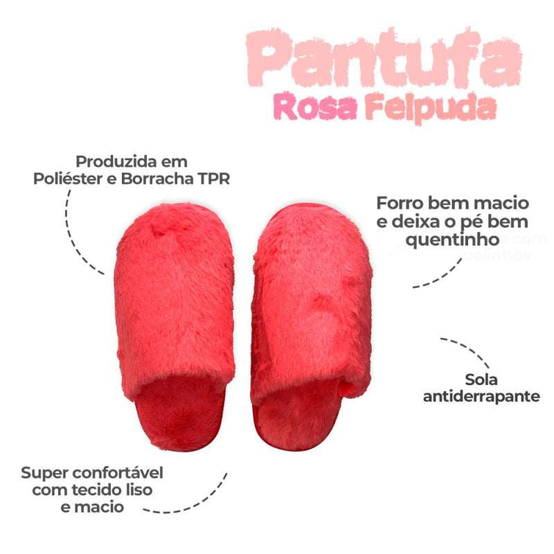 Pantufa Feminina Felpuda 38/39 Pink