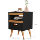 Kit Mesa Cabeceira 2 Unidades Preto Ype Preto