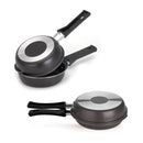 Frigideira Dupla Hamburgueira e Omeleteira Antiaderente 14 cm Preto