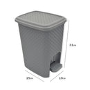 Lixeira com Pedal Trama Rattan 7 litros Cinza