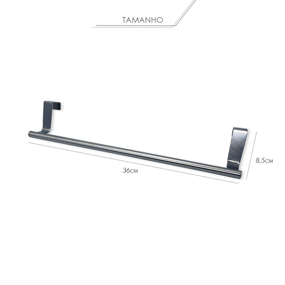 Suporte Porta Toalha De Banho Toalheiro Reto Aço Inox