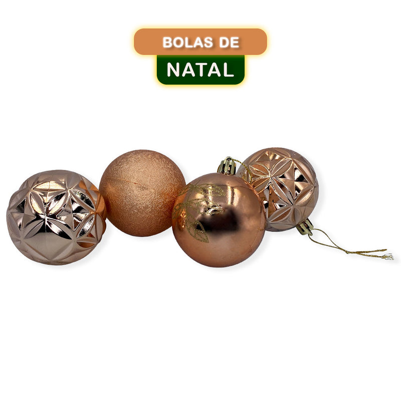 Kit Bolinhas Bola Árvore Natal Enfeite Decoração Pendurar 24un