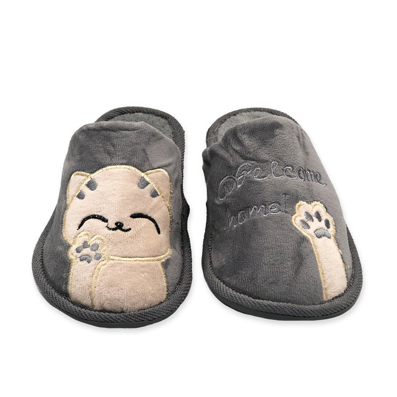 Pantufa Gatinho Infantil Cinza Tam. 30/31