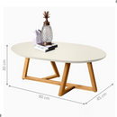 Mesa Centro Oval Para Sala Estilo Off White