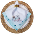 Kit 4 Guardanapo De Tecido Oxford Balão Coelho Da Páscoa Azul 40cmx40cm - UN / 4