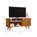 Rack Bancada Retrô Com Nicho 1 Porta Nature Off White
