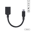 Cabo Adaptador Otg Micro Usb P/ Usb A 2.0 - Preto - 15cm - Pamup-15
