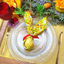 Kit 4 Guardanapos De Tecido Algodão Coelho Da Páscoa Alegria Amarelo 39cmx39cm - UN / 4