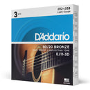 Encordoamento Violão Aço 12-53 DAddario 3 Peças EJ11-3D