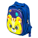 Mochila Escolar Infantil Bichinhos Modelo Tigre Azul