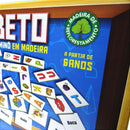 Brinquedo Pedagógico De Madeira Alfabeto 2 Em 1