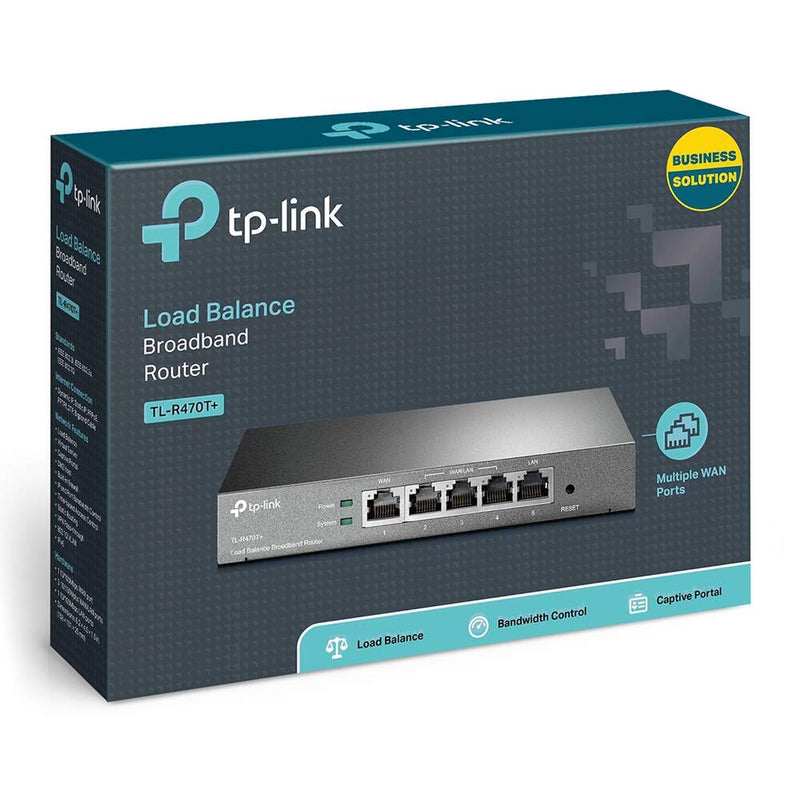 Roteador Load-balance 1 Wan +1 Lan + 3 Wan/lan Alternaveis Tl-r470t+ Smb