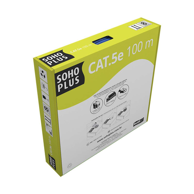 Cabo Lan U/utp Cat.5e 24 Awg 4 Pares Cmx Caixa C/ 100 Metros Branco 100% Cobre 23200124