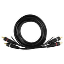 CABO DE ÁUDIO EVUS C-017 2 RCA MACHO X 2 RCA MACHO GOLD - 1,5M