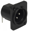 Conector Xlr Macho Painel Plástico Preto Storm 20 Un