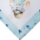 Kit 4 Guardanapo De Tecido Oxford Balão Coelho Da Páscoa Azul 40cmx40cm - UN / 4