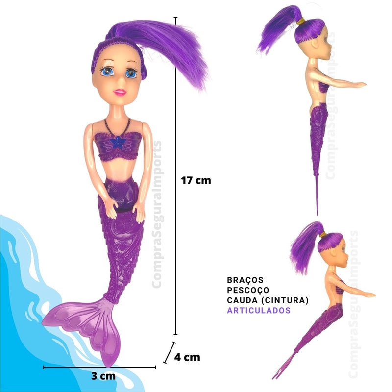 Boneca Sereia Brinquedo De Menina Presente Caixa