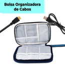 Bolsa Organizadora Cabos Fios Eletrônicos Estojo Cor:preto