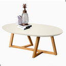 Mesa Centro Oval Para Sala Estilo Off White