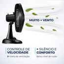 Ventilador De Mesa Super Power 40cm 6 Pás 127v Preto - Mondial