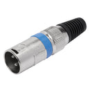 Conector Xlr Macho Linha Azul Metalico Storm 05 Unidades