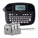 Rotulador Eletrônico Brother PT-M95BKBP P-Touch Portátil Preto com 3 fitas - PTM95BKBP