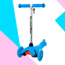 Patinete Regulável Infantil 3 Rodinhas Com Led Até 40kg Azul