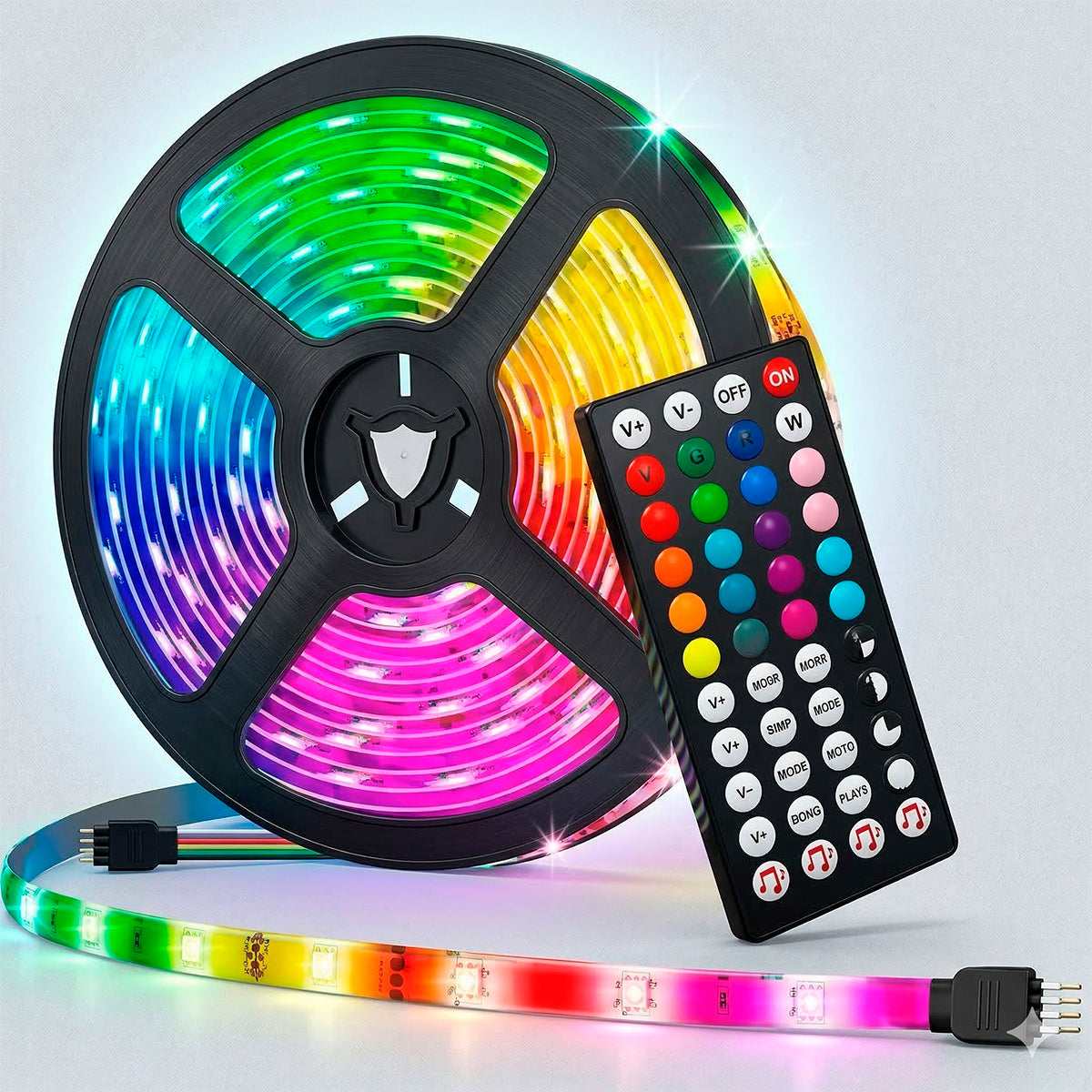 Fita Led Sensor De Som Rgb Iluminação Televisão Controle