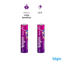 Pilha Recarregavel Elgin Aaa 1000mah - Blister Com 2 Unidades