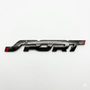 Emblema Sport Metal Adesivo 3d Cor Preto Cromado Carro Moto Tuning