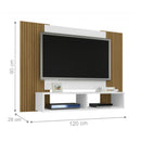Painel Para Tv Ripado Madeira Nicho Suspenso Branco Ripado