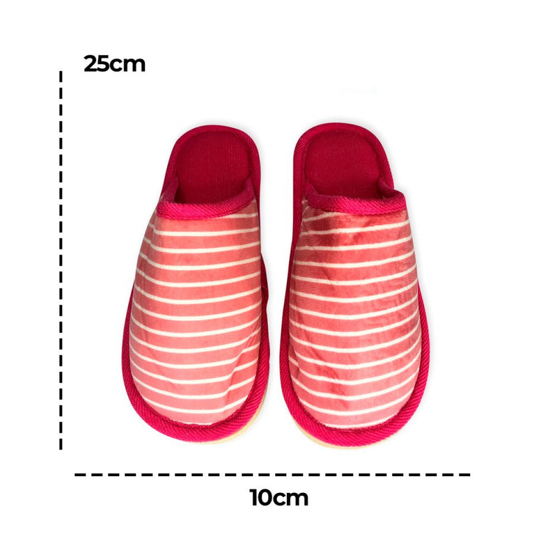 Pantufa Feminina com Listras Pink 38/39