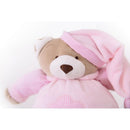 Pelúcia Urso Nino Rosa Bebê Com Pijama Bordado 22cm
