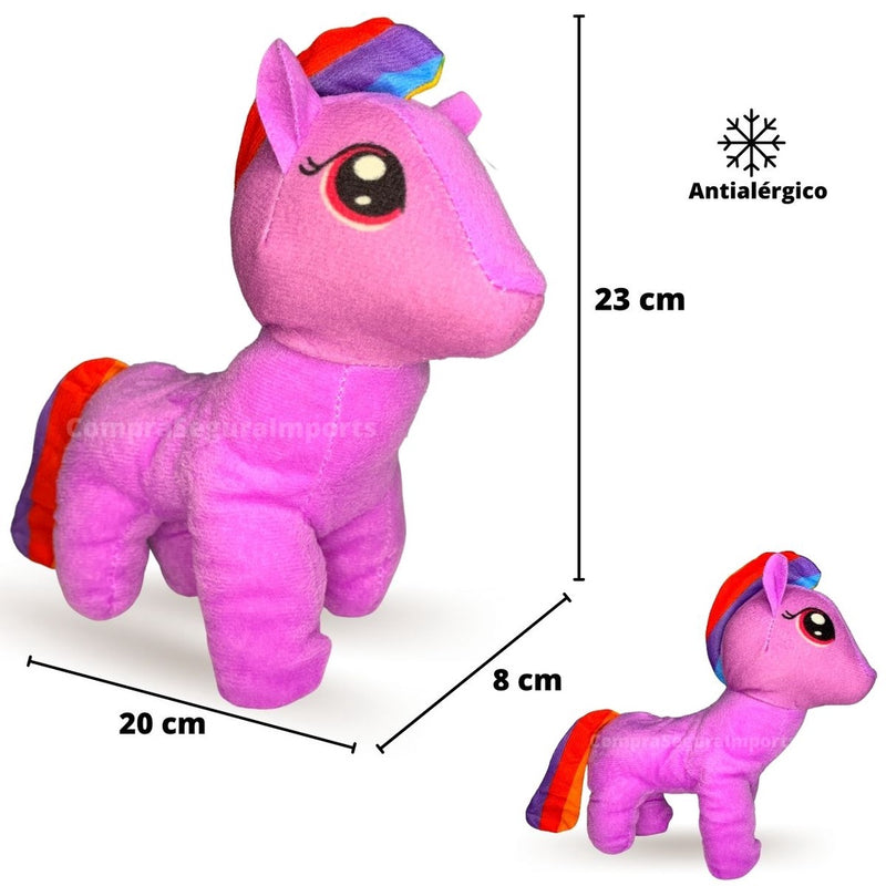 Unicórnio De Pelúcia Brinquedo Bebê Macio 23cm Antialérgico