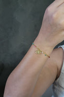 Pulseira Olho Grego Com Zircônias Coloridas Banhado Em Ouro 18k Cor:dourado