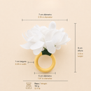 Maison Charlo Kit 12 Porta Guardanapos Crisântemo Branco Neve