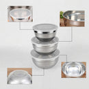 Conjunto 3 Bowls Aço Inox Tampa Flexível Utilidade