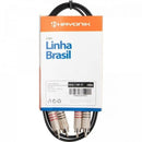 Cabo de Áudio Hayonik Linha Brasil 2 RCA x 2 RCA 1,2m Preto