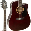 Violão Giannini GF1D CEQ Eletroacústico Aço Translucent Dark Wine Dark Wine