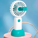 Mini Ventilador Portátil Recarregável Com Base Cor:azul