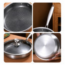 Frigideira 28cm Com Tampa Antiaderente Panela Aço Inox