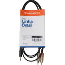 Cabo de Áudio HAYONIK Linha Brasil P2 Estéreo x 2 RCA 1,8m Preto