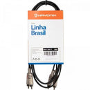 Cabo de Áudio Hayonik Linha Brasil 2 RCA x 2 RCA 1,8m Preto