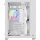 Gabinete Gamer Aerocool Dryft Mini Branco Com 6 fans ARGB Lateral Vidro