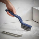Escova Multiuso Limpeza Cantos Pinça 2 Em 1 Cor:azul