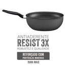 Frigideira Wok Rochedo Robusta Grafite 25cm - CXM / 6