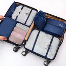 Kit 7 Peças Necessaire Organizadores Cor:azul Claro