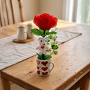 Presente Enfeite Ursinho Flores Mini Caneca Decoração