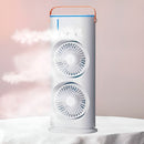 Mini Ventilador Climatizador Duplo De Mesa Portátil
