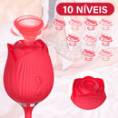 Vibrador Pontog Clitóris Vai E Vem Formato Rosa Usb Vermelho